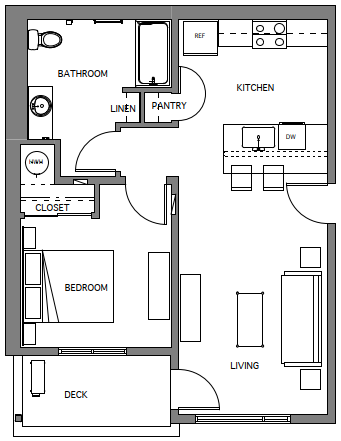 1 Bedroom layout