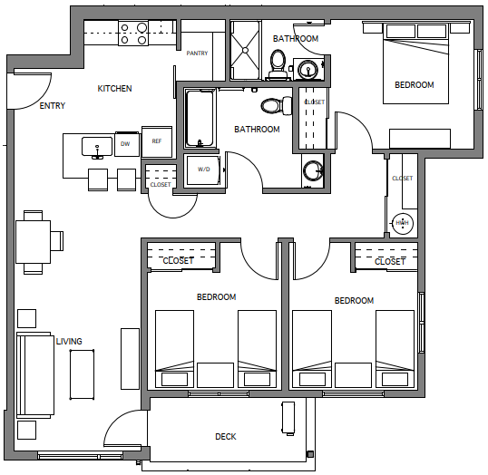 3 Bedroom layout