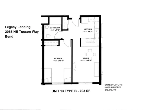 1 Bedroom layout