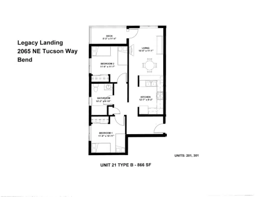 2 Bedroom layout