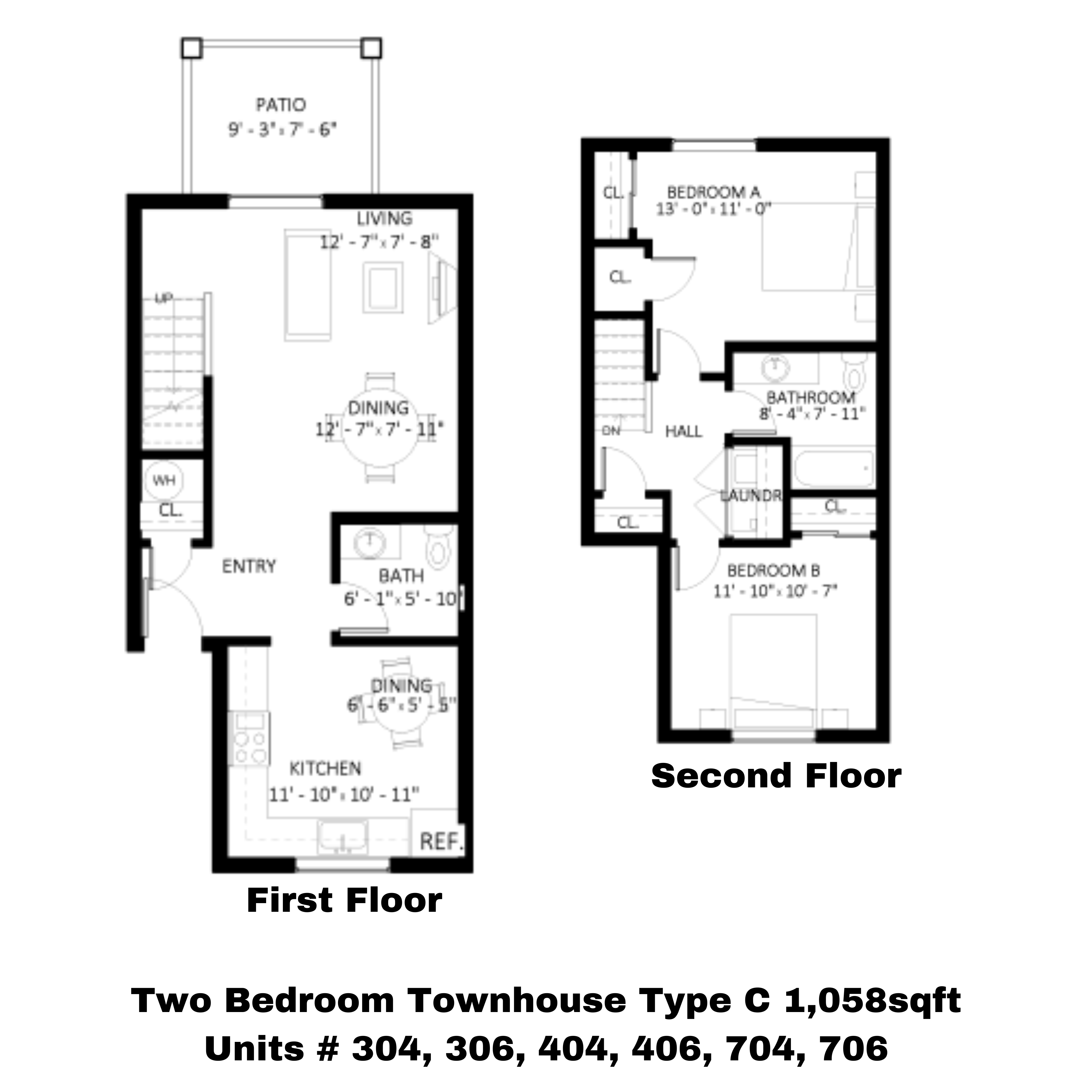Townhome 2 Bedroom layout