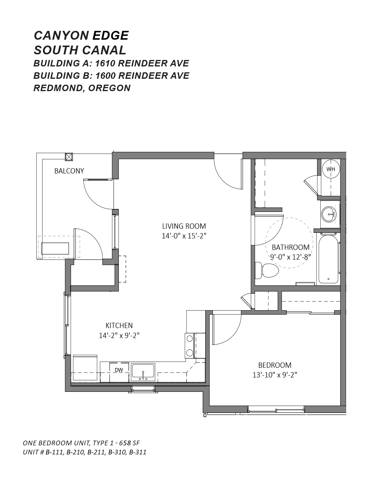 1 Bedroom layout
