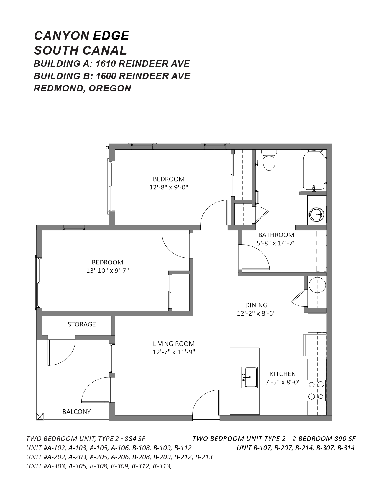 2 Bedroom layout