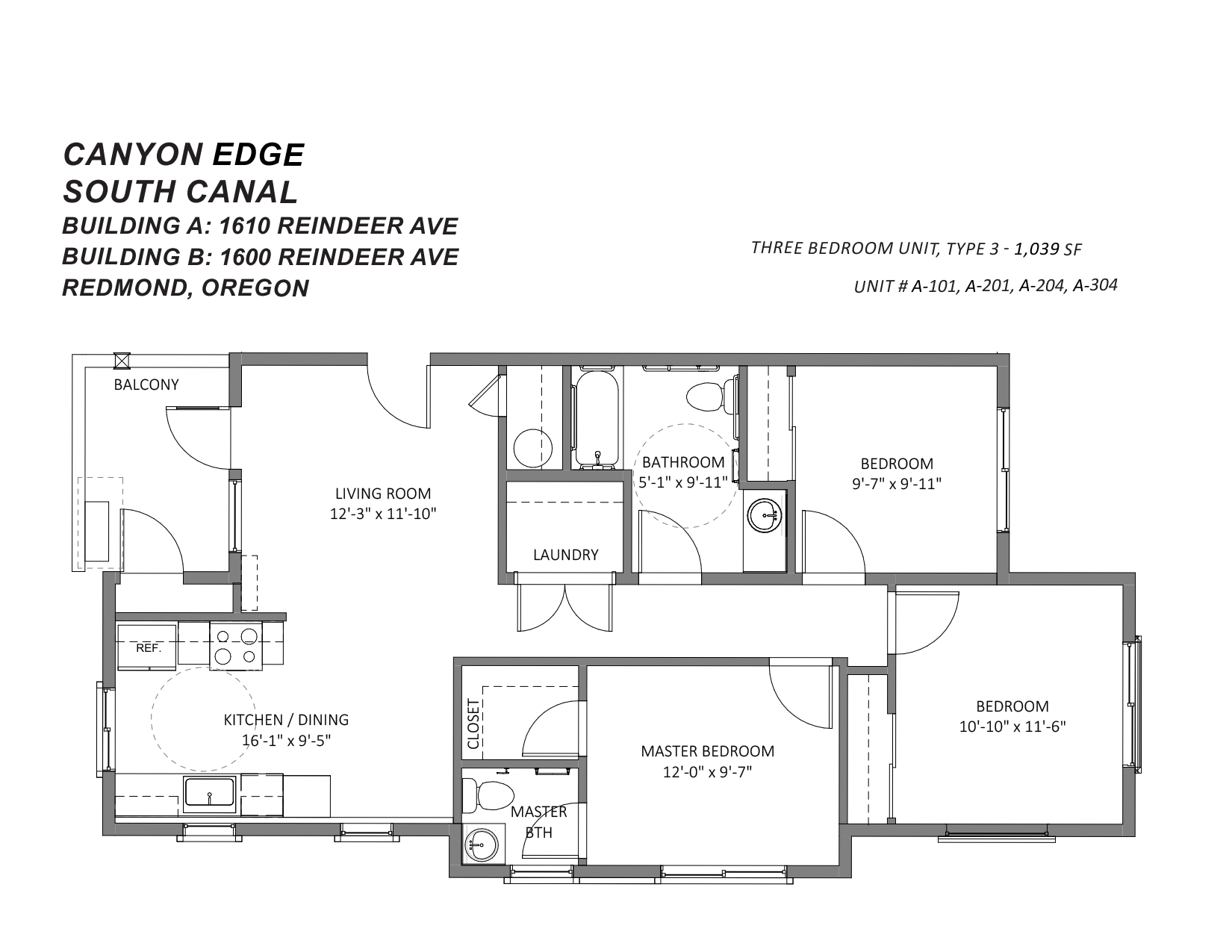 3 Bedroom layout