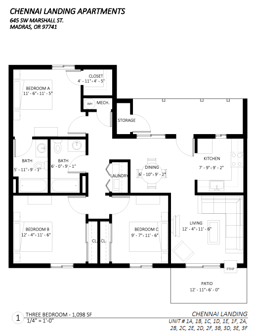 3 Bedroom layout