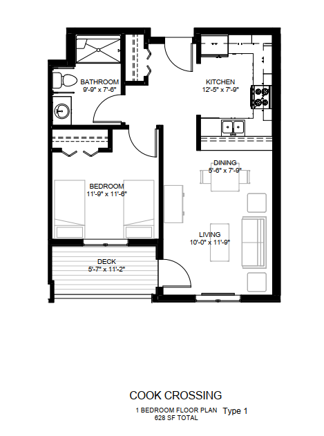 1 Bedroom layout