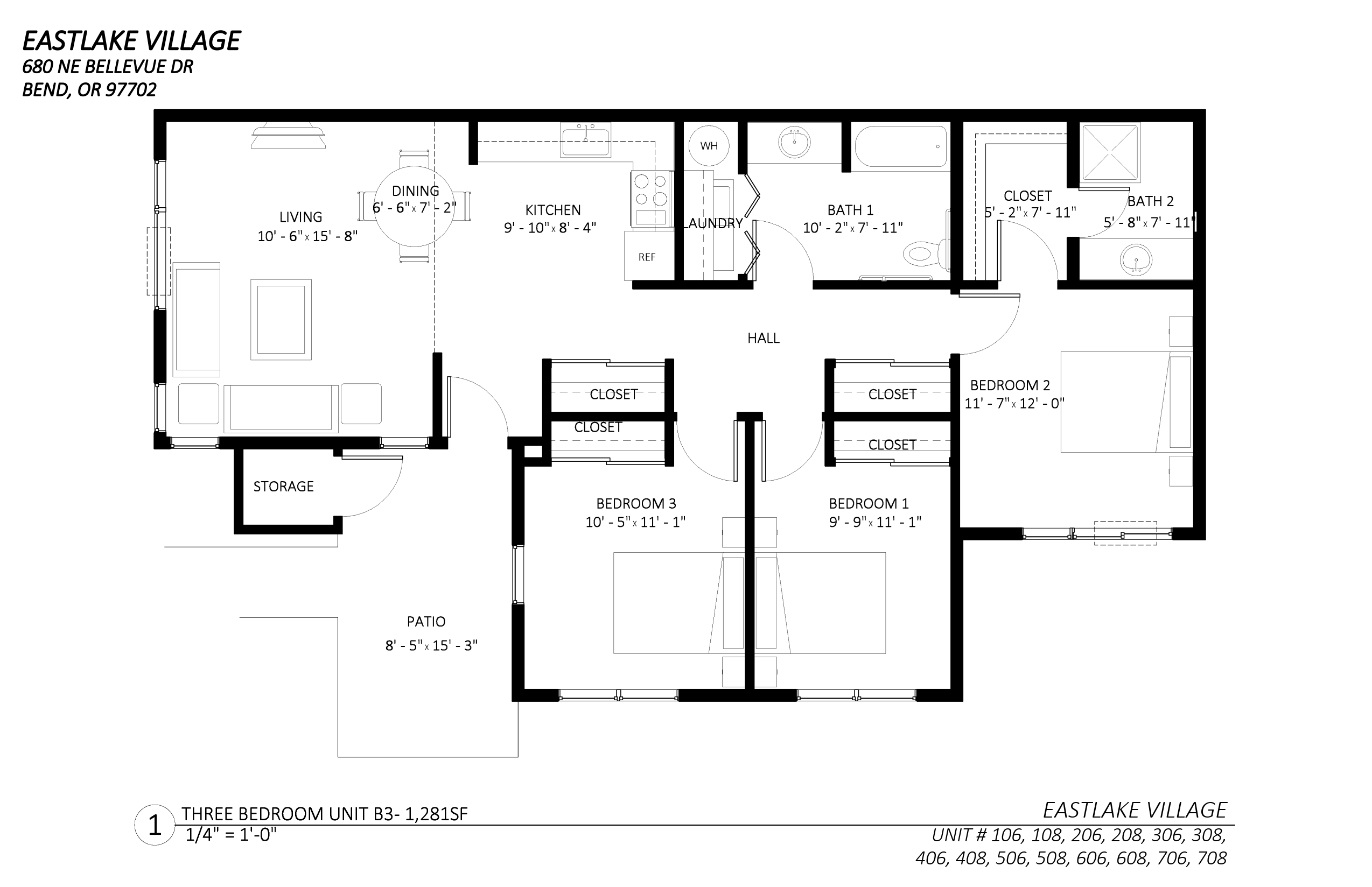 3 Bedroom layout