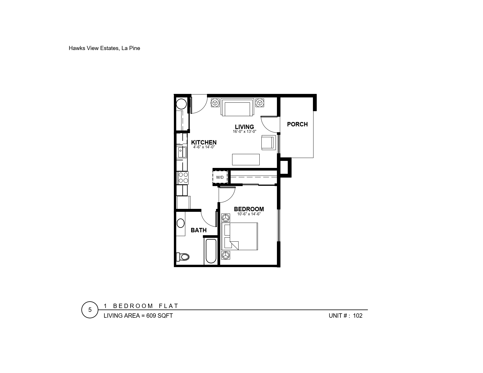 1 Bedroom layout