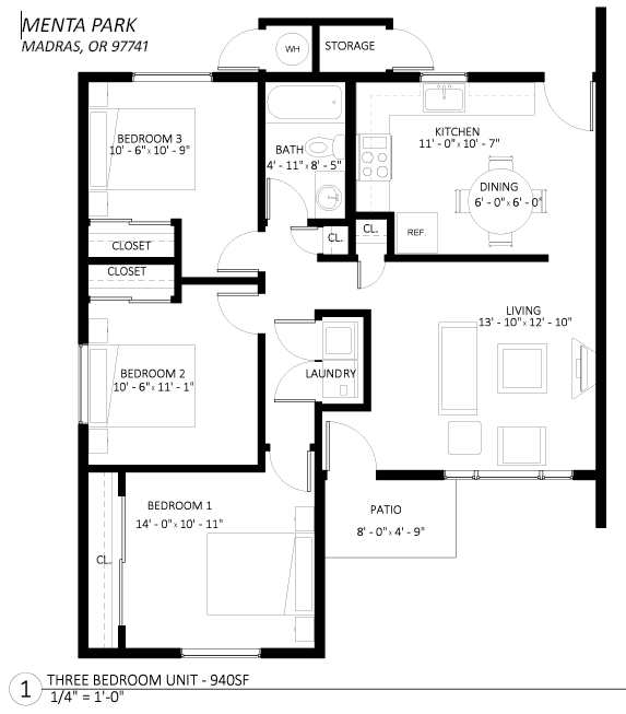 3 Bedroom layout