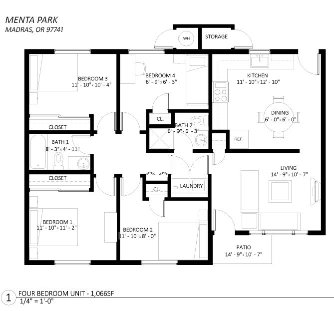 4 Bedroom layout