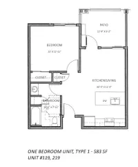 1 Bedroom layout