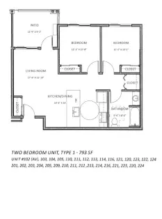 2 Bedroom layout