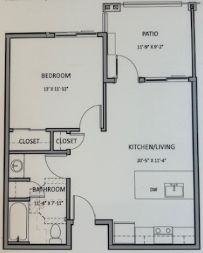 1 Bedroom layout