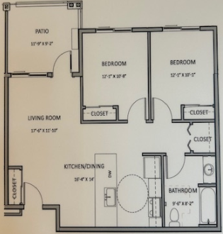 2 Bedroom - Type 1 layout