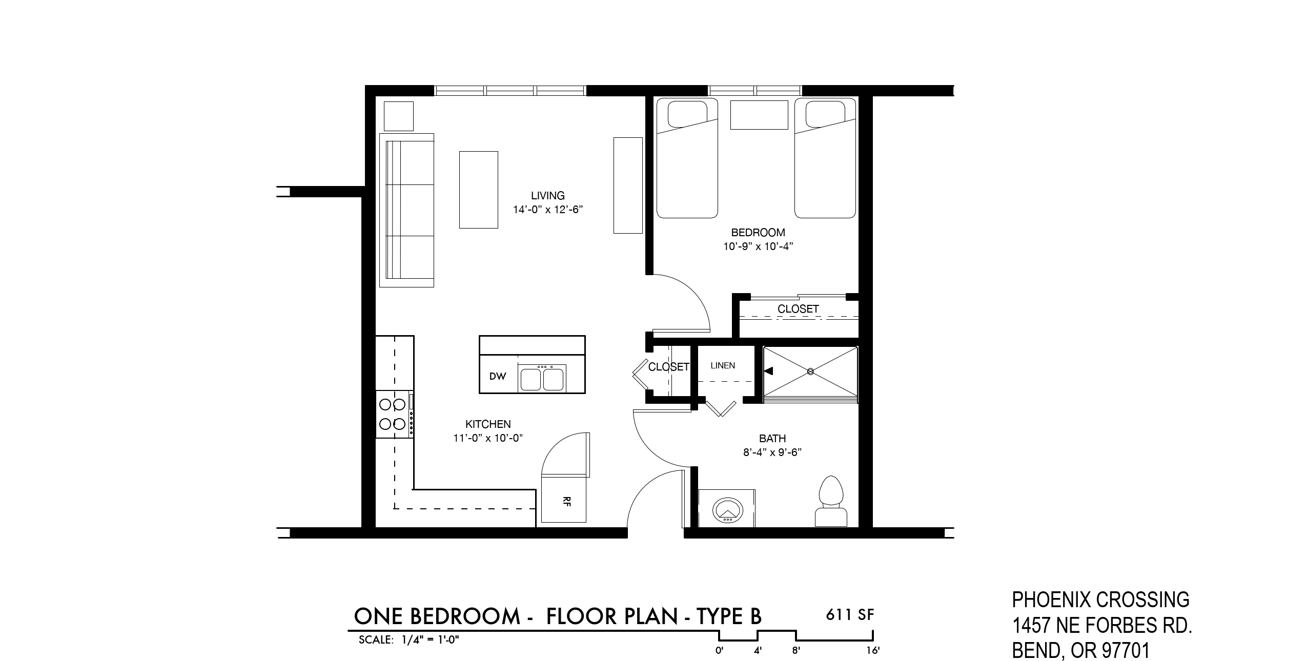 1 Bedroom layout
