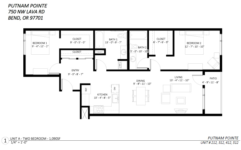 2 Bedroom layout