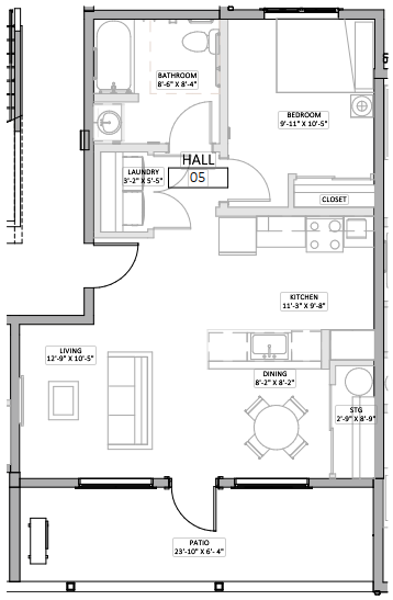 1 Bedroom layout