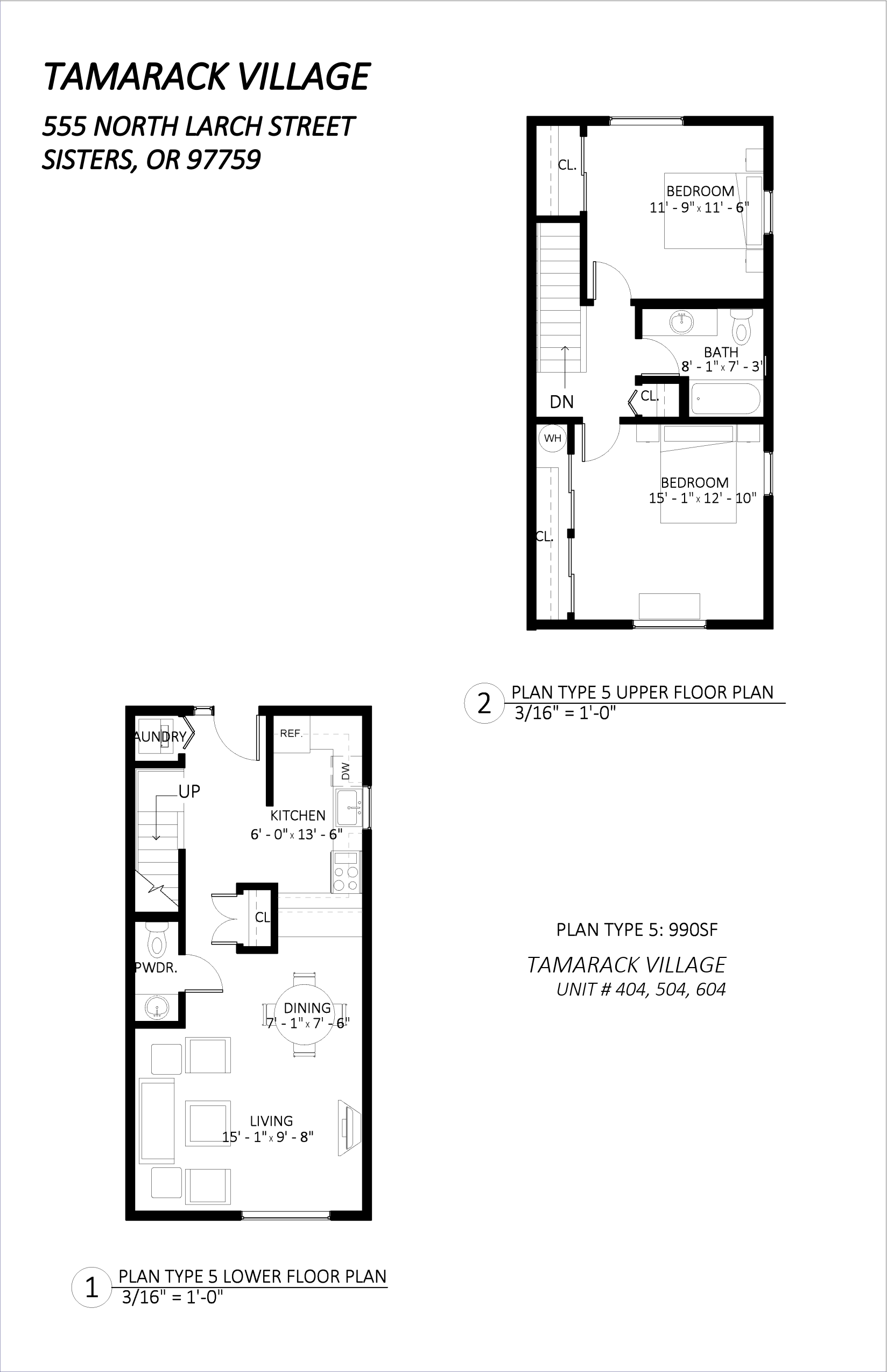 2 Bedroom Townhome layout