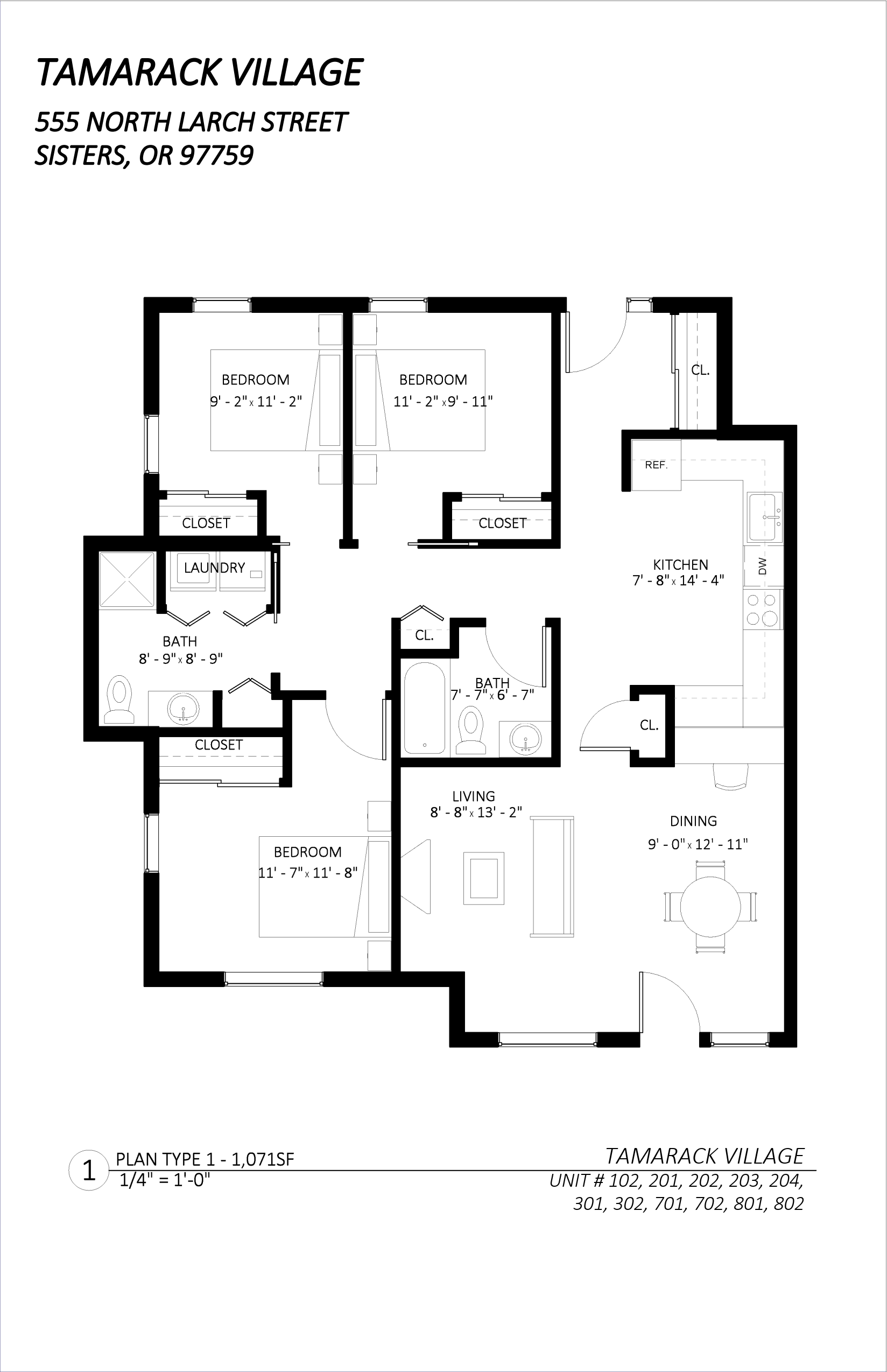 3 Bedroom layout