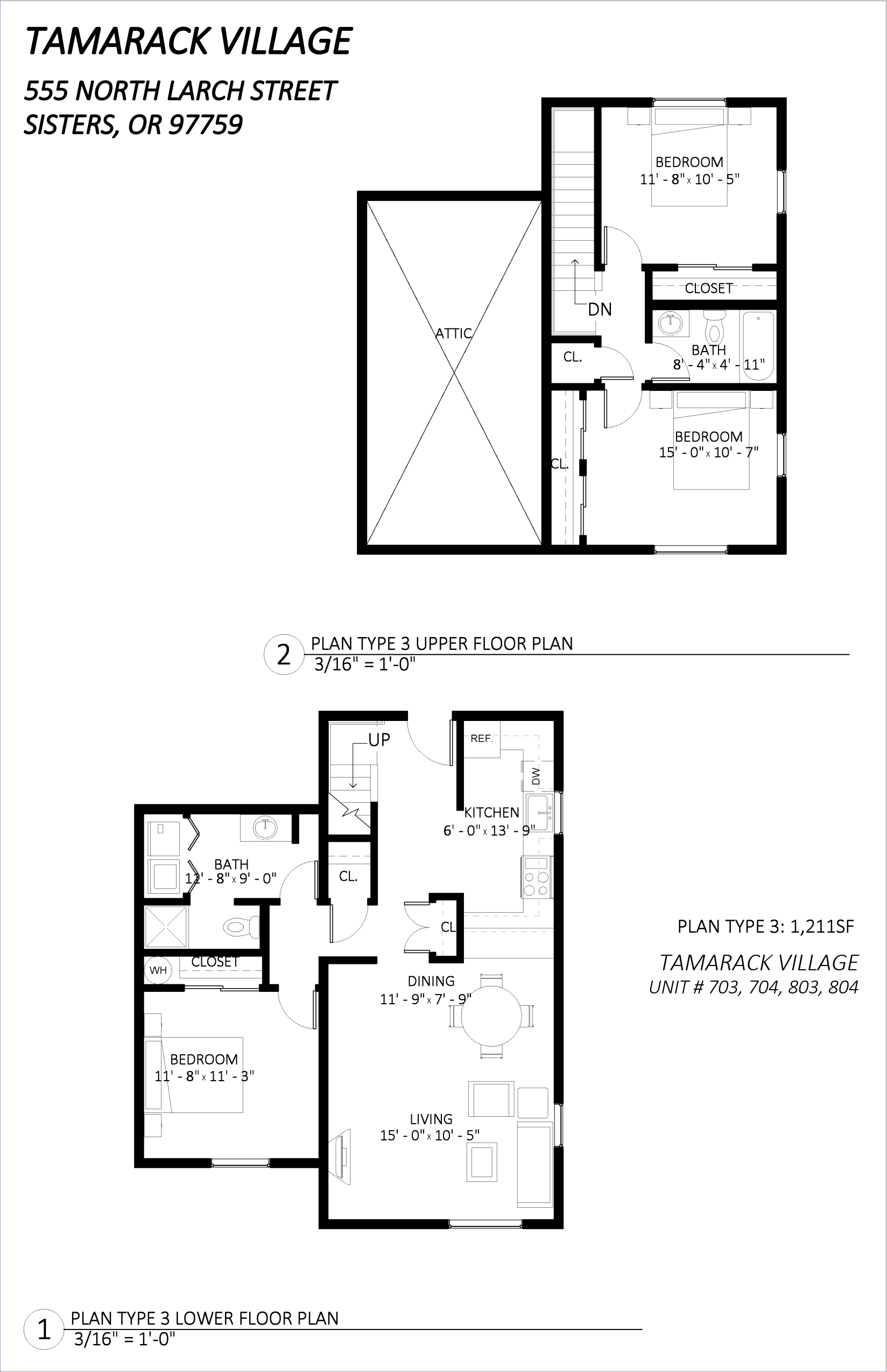 3 Bedroom Townhome layout
