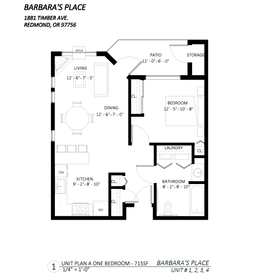 1 Bedroom Plan A layout