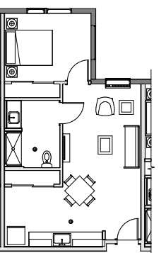 1 Bedroom layout