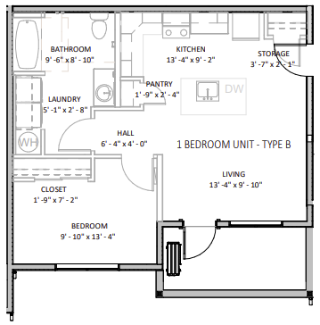 1 Bedroom layout