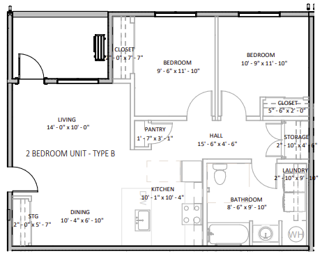 2 Bedroom layout