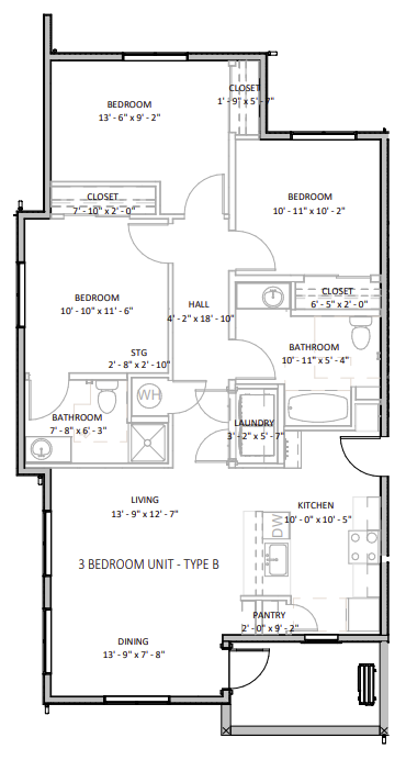 3 Bedroom layout