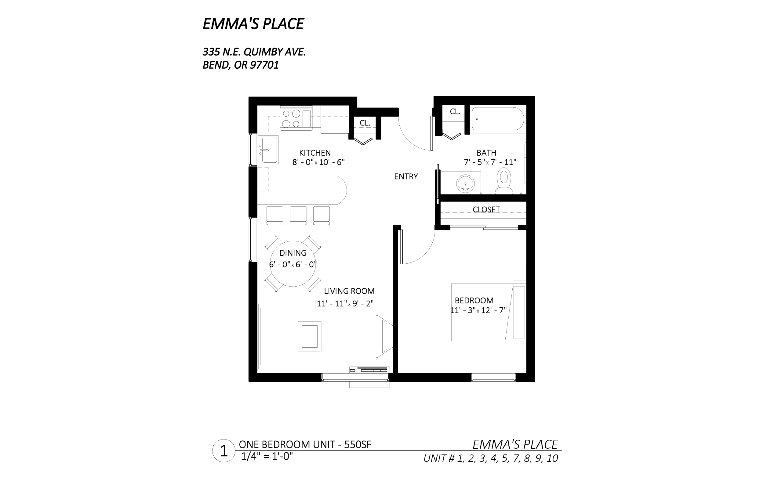 1 Bedroom layout