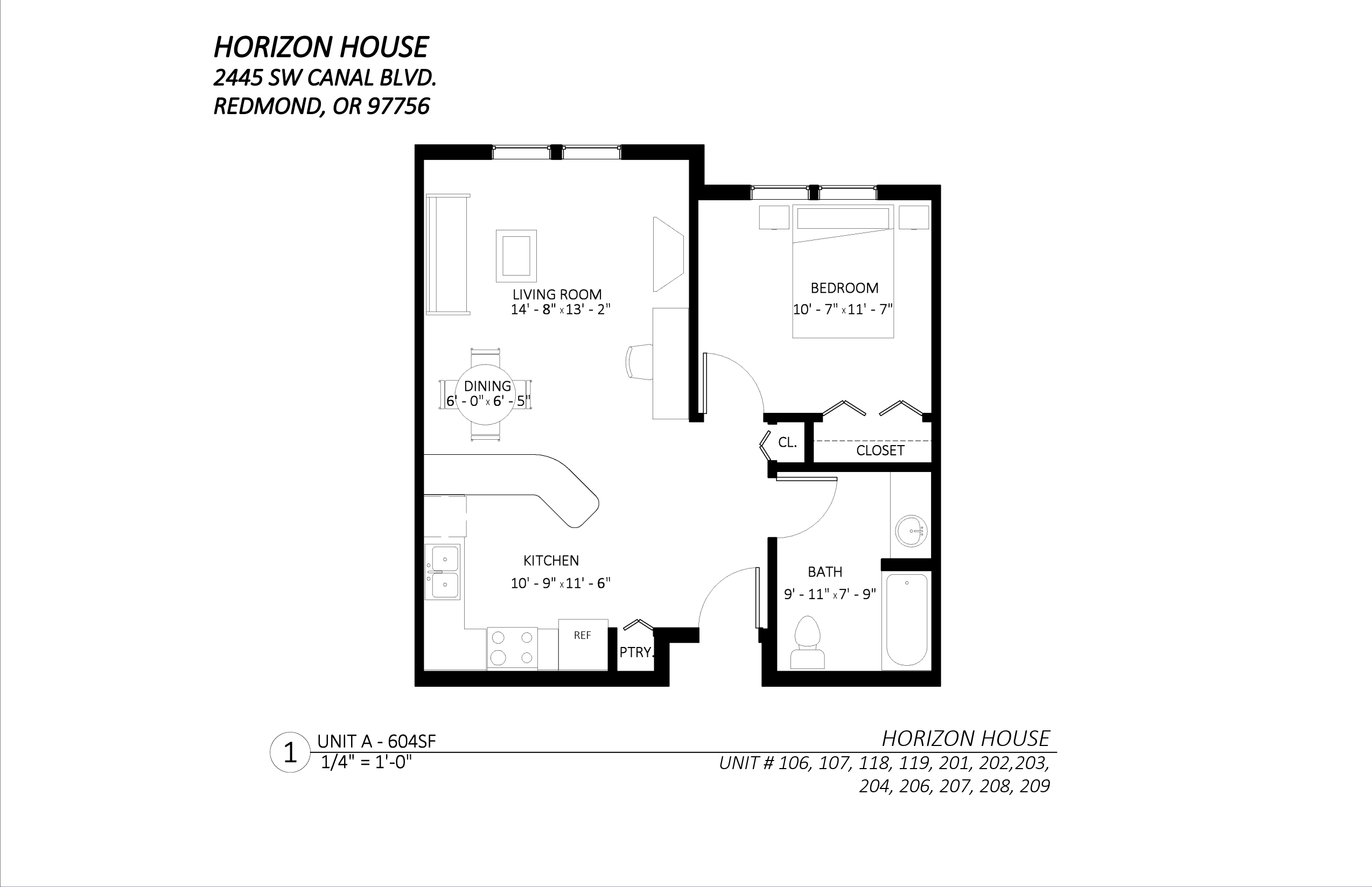 1 Bedroom layout