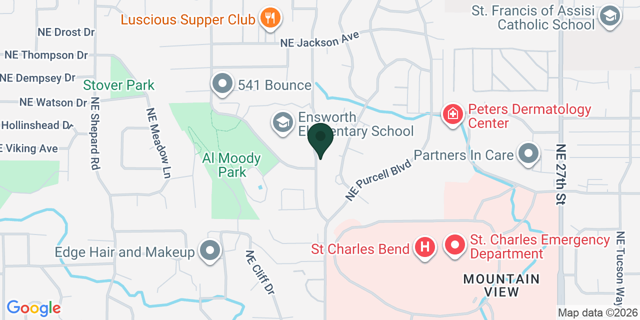 Map showing the location of Moonlight Townhomes