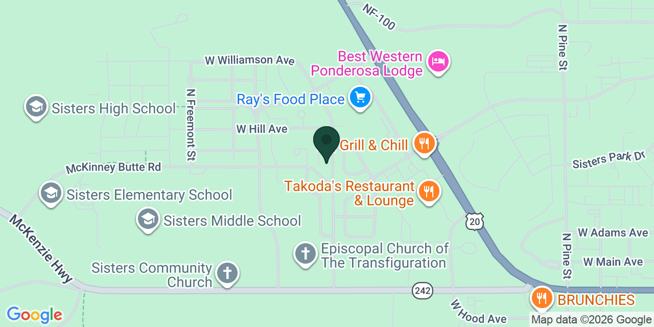 Map showing the location of Ponderosa Heights Apartments