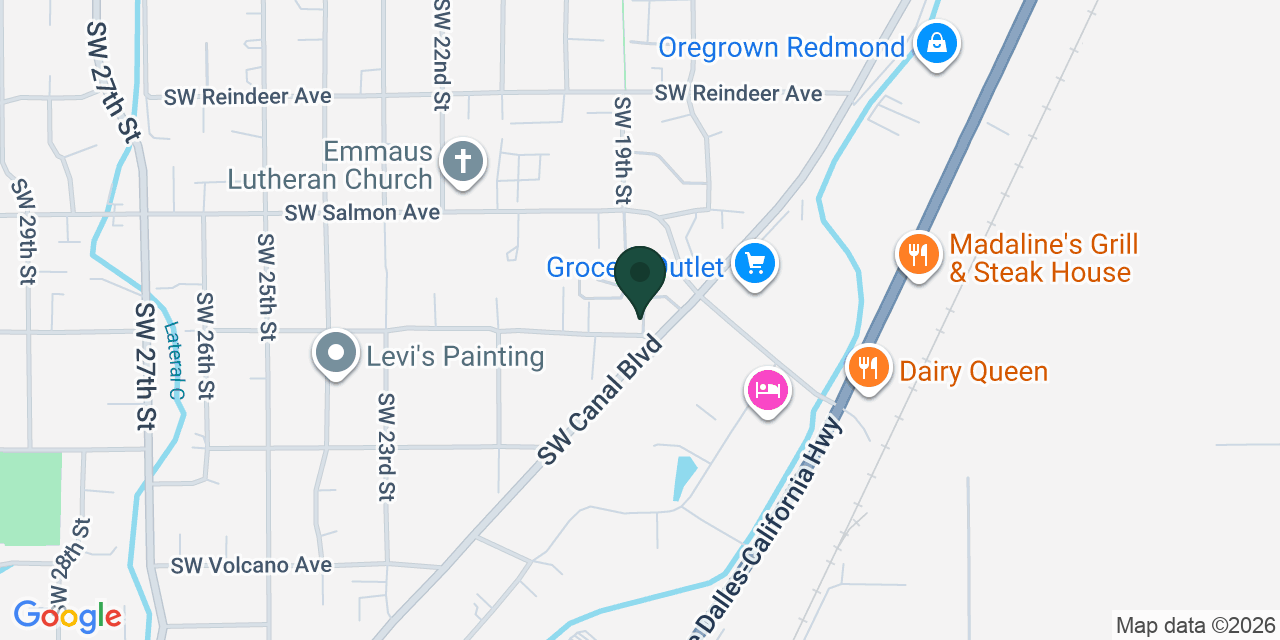 Map showing the location of Spencer Court